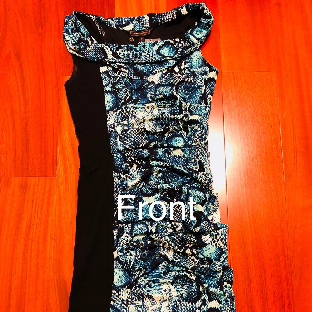 BCBGMAXAZRIA printed, above knee length dress, NWT